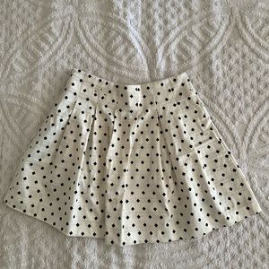 Banana Republic skater skirt, white/black diamond polkadot